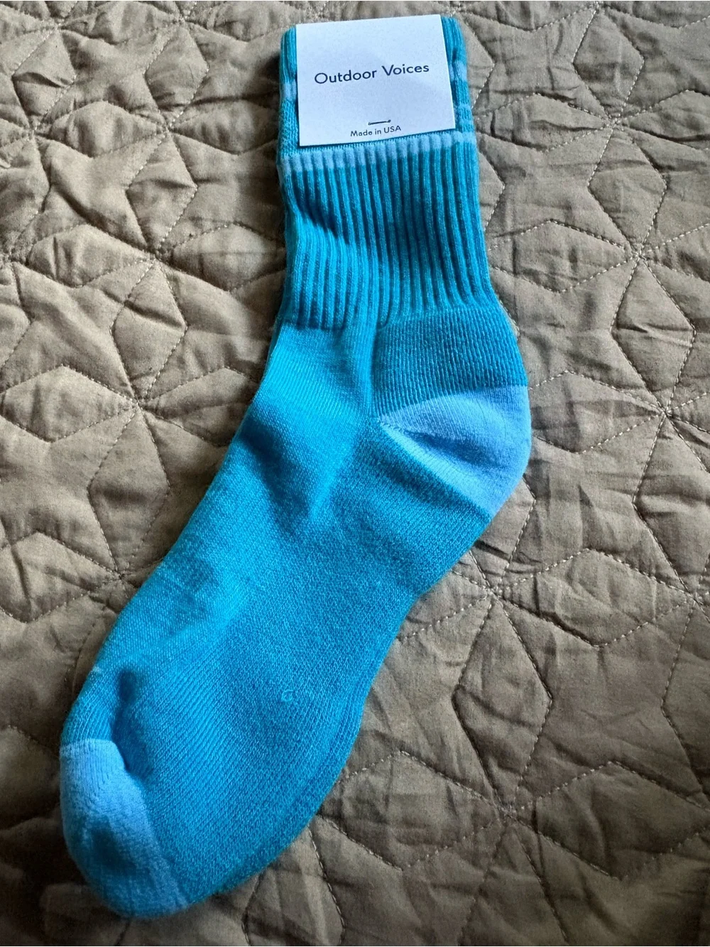 Outdoor Voices Bright Turquoise Crew Athletic Socks